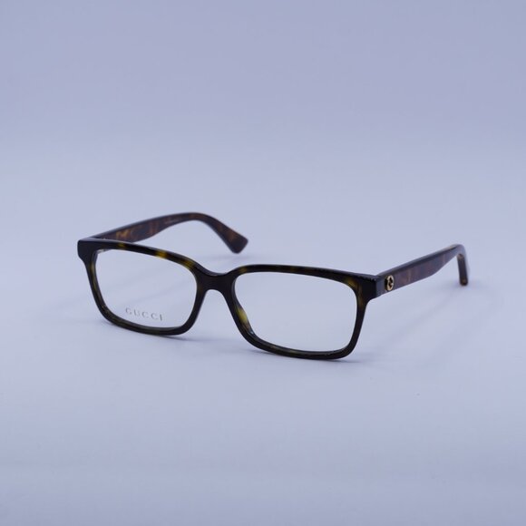 Gucci GG0168O 006 Eyeglasses Havana 55mm Rectangle Frame - Picture 1 of 10